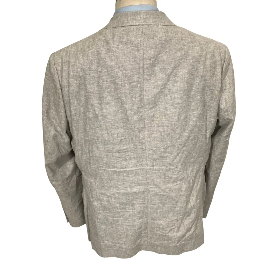 JOE Joseph Abboud Blazer Mens 46R Gray Slim Fit Spring Lightweight Linen Cotton